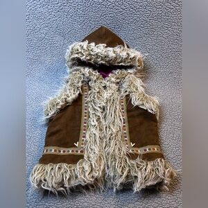 Mimi & Maggie Vintage Afghan Vest Brown Girls Size Medium Little Girls